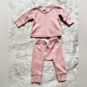 Little One Shop Matching Set Pink Thermal Set 0-3 Months
